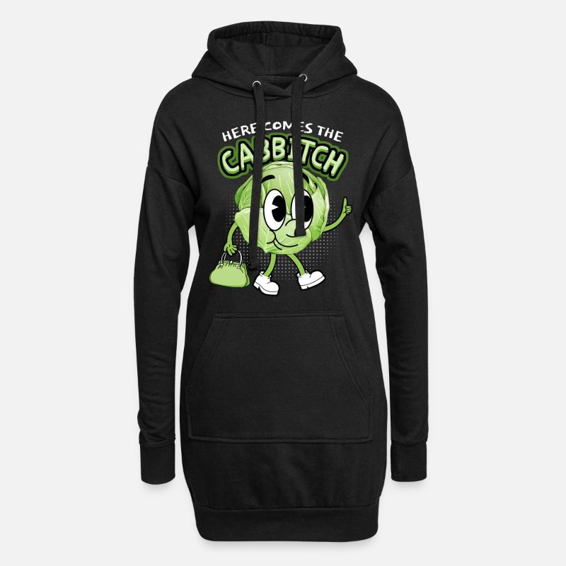 Kohl, lustiger Spruch, Manga Cabbitch Comic-Stil - Hoodie-Kleid - Schwarz
