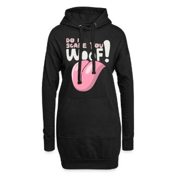 Woof! Lustiger Spruch für Hundebesitzer Halloween - Hoodie-Kleid - Schwarz - Vorne