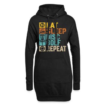 Lustiges Disc Golf & Ultimate Frisbee Spieler - Hoodie-Kleid - Schwarz - Vorne