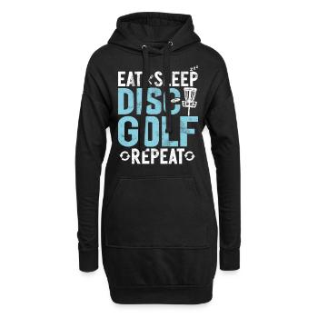 Lustiges Disc Golf & Ultimate Frisbee Spieler - Hoodie-Kleid - Schwarz - Vorne