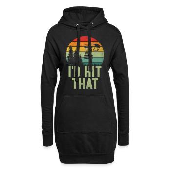 Lustiges Disc Golf & Ultimate Frisbee Spieler - Hoodie-Kleid - Schwarz - Vorne
