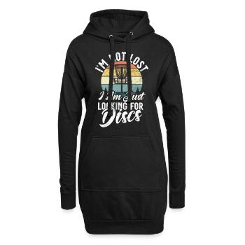 Lustiges Disc Golf & Ultimate Frisbee Spieler - Hoodie-Kleid - Schwarz - Vorne