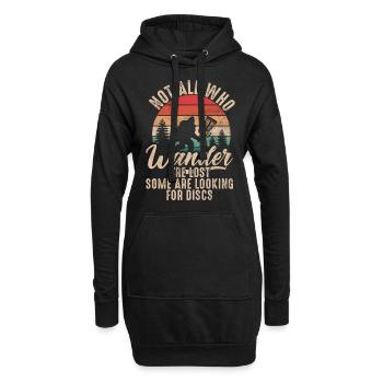 Lustiges Disc Golf & Ultimate Frisbee Spieler - Hoodie-Kleid - Schwarz - Vorne