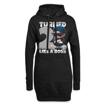 Baby 2. Geburtstag Junge Mädchen Like a Boss - Hoodie-Kleid - Schwarz - Vorne