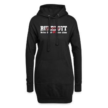 Ruhrpott Bottrop Meine Stadt meine Liebe Herz - Hoodie-Kleid - Schwarz - Vorne