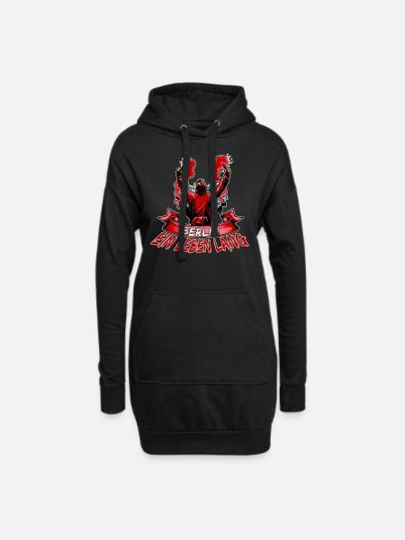 Berlin ein Leben lang - Hoodie-Kleid - Schwarz