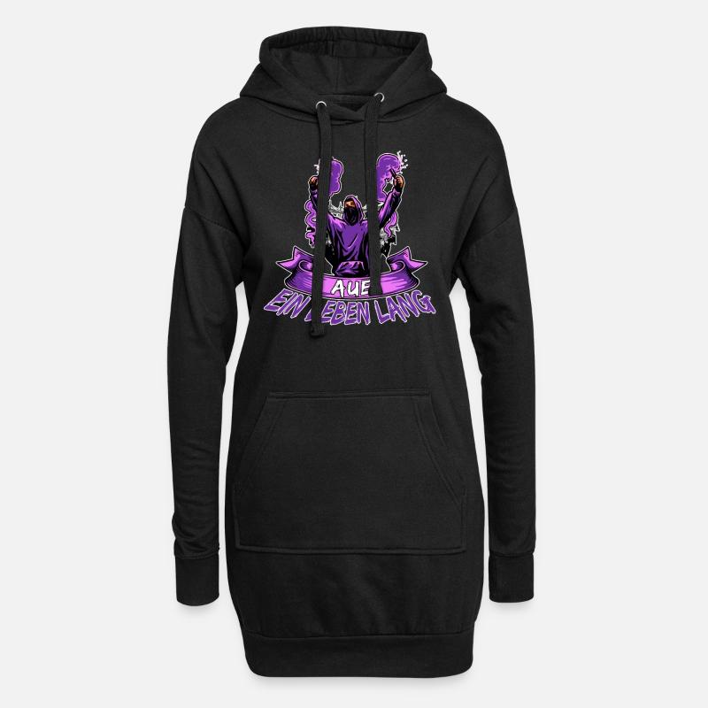 Aue ein Leben lang - Hoodie-Kleid - Schwarz