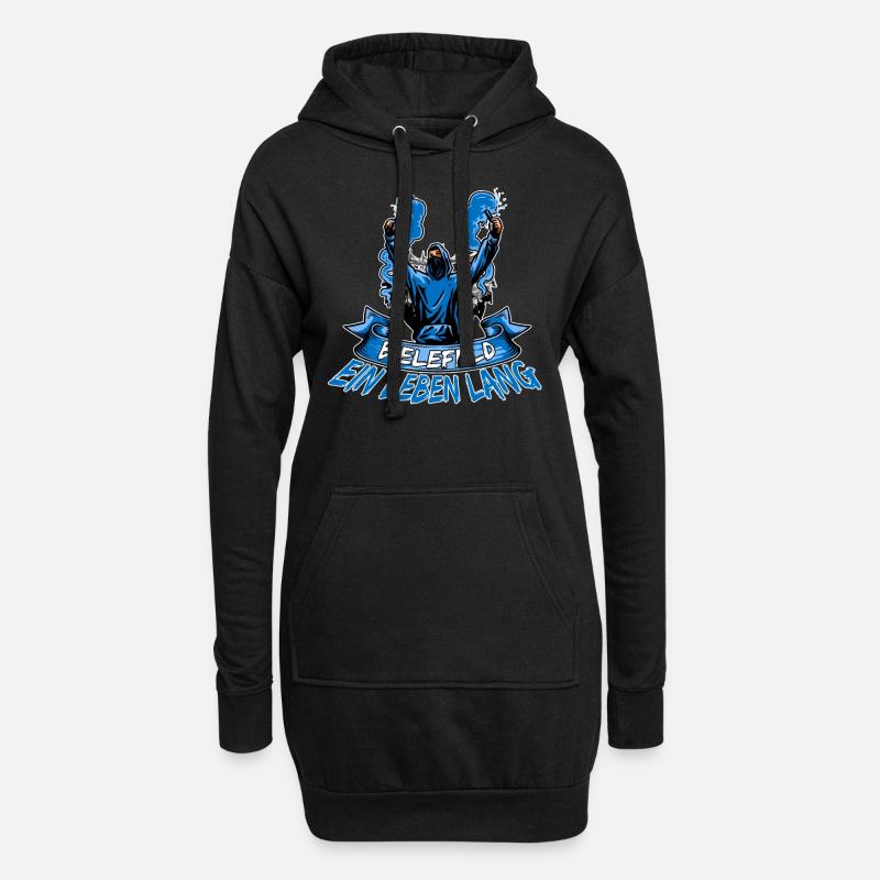 Bielefeld ein Leben lang - Hoodie-Kleid - Schwarz