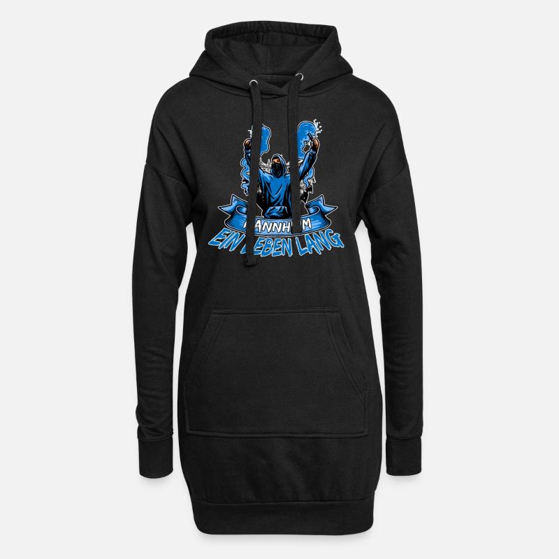Mannheim ein Leben lang - Hoodie-Kleid - Schwarz