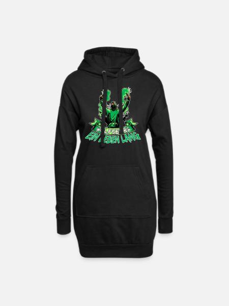 Wolfsburg ein Leben lang - Hoodie-Kleid - Schwarz