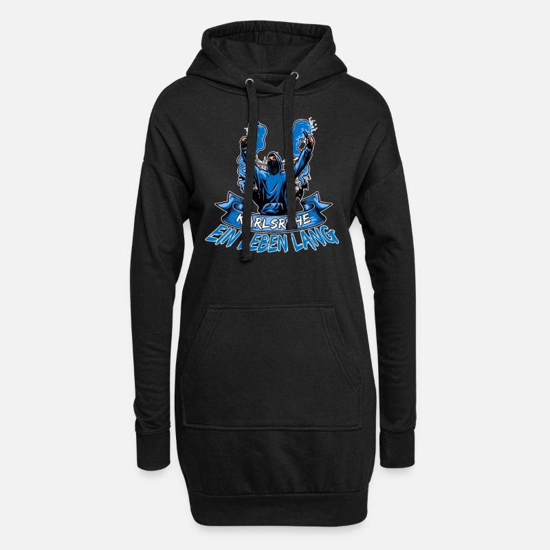 Karlsruhe ein Leben lang - Hoodie-Kleid - Schwarz