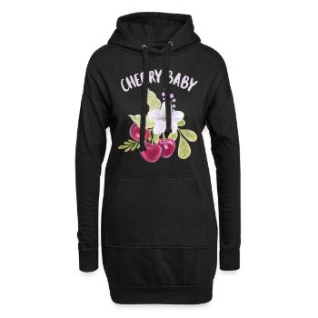 Cerise, cerise-fruit drôle de dicton Cerise-Bébé - Sweat-shirt à capuche long Femme - noir - Devant