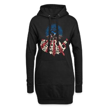 Slogan du drapeau du drapeau américain du Mois de l’histoire des Noirs - Sweat-shirt à capuche long Femme - noir - Devant