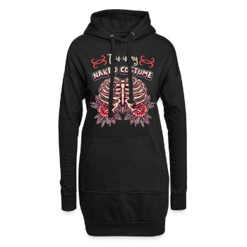 Skelett, Gerippe, Totenkopf, Spruch im Comic-Stil - Hoodie-Kleid - Schwarz - Vorne