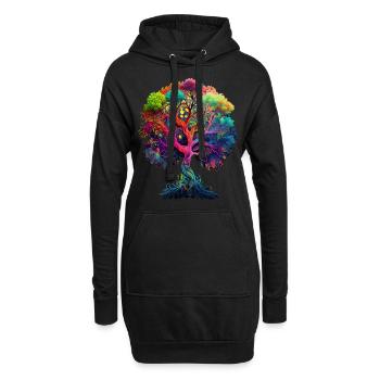 Baum des Lebens Keltisch Nordisch Naturschutz Wald - Hoodie-Kleid - Schwarz - Vorne