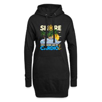 Kreuzfahrt Schiff | Kreuzfahrtreise Meer Geschenke - Hoodie-Kleid - Schwarz - Vorne
