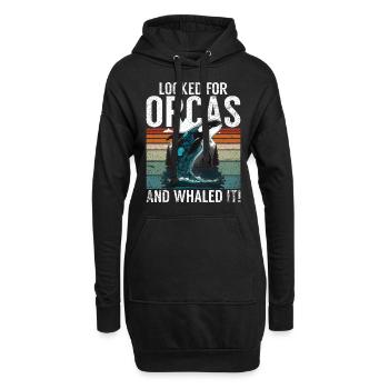 Killerwal Schwertwal Wale beobachten Orca Wal - Hoodie-Kleid - Schwarz - Vorne