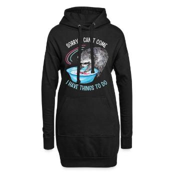 Waschbären-Motiv, lustiger Spruch, Bären waschen - Hoodie-Kleid - Schwarz - Vorne
