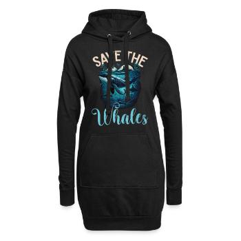 Killerwal Schwertwal Wale beobachten Orca Wal - Hoodie-Kleid - Schwarz - Vorne