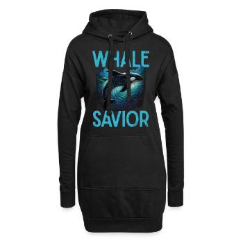 Killerwal Schwertwal Wale beobachten Orca Wal - Hoodie-Kleid - Schwarz - Vorne