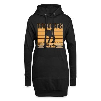 Hiking make everything better Trekking backbacking - Hoodie Dress - black - Front