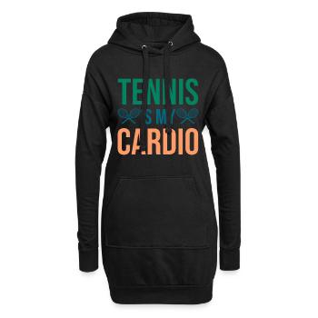 Funny Tennis Art Tennis est mon amoureux du cardio tennis - Sweat-shirt à capuche long Femme - noir - Devant