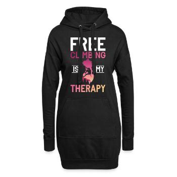 Free Climbing Bergsteiger & Bouldern Freeclimbing - Hoodie-Kleid - Schwarz - Vorne
