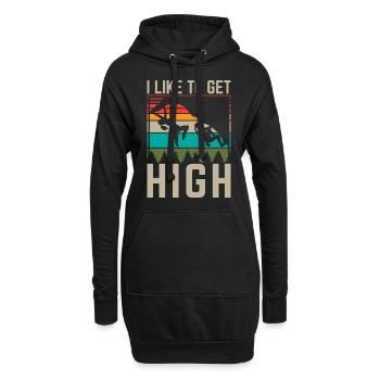 Free Climbing Bergsteiger & Bouldern Freeclimbing - Hoodie-Kleid - Schwarz - Vorne