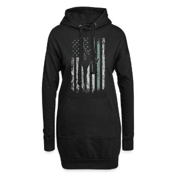 Akrobatik Retro USA Flagge Turnen 4th of July - Hoodie-Kleid - Schwarz - Vorne