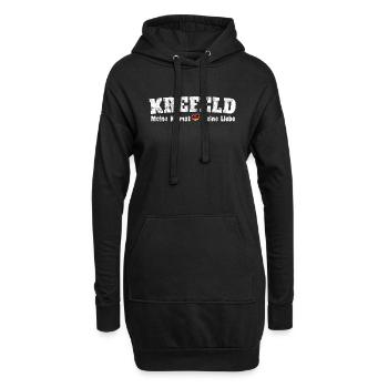 Krefeld Meine Heimat meine Liebe Herz - Hoodie-Kleid - Schwarz - Vorne