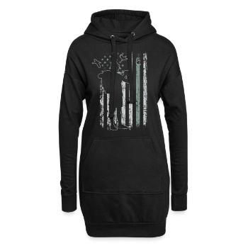 Observation des oiseaux Retro USA Flag 4 juillet - Sweat-shirt à capuche long Femme - noir - Devant