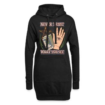 Wahrsagung Okkultismus Handlesen, Palmistry Spruch - Hoodie-Kleid - Schwarz - Vorne