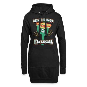 Lustiger-Kaktus Mexiko, Comic-Sombrero, Spruch - Hoodie-Kleid - Schwarz - Vorne