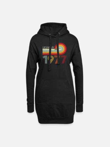 1977 Geburtstag Legendary since Vintage Rainbow - Hoodie-Kleid - Schwarz