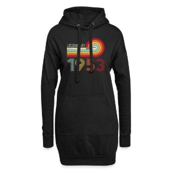 1953 Anniversaire Légendaire depuis Vintage Rainbow - Sweat-shirt à capuche long Femme - noir - Devant