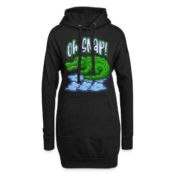 Krokodil-Crocodile, lustiger Spruch, Pun, Pixelart - Hoodie-Kleid - Schwarz - Vorne