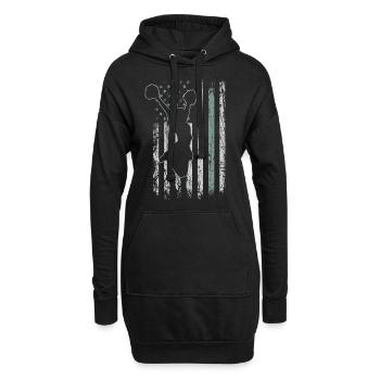 Cheerleading Retro USA Flag 4 juillet - Sweat-shirt à capuche long Femme - noir - Devant