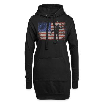 Escalade Retro USA Flag Bloc 4 juillet - Sweat-shirt à capuche long Femme - noir - Devant