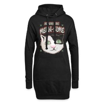 Chat avec des étoiles, drôle de dicton, jeu de mots - Sweat-shirt à capuche long Femme - noir - Devant