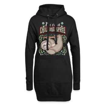 Paresseuse, paresseuse, disant, je-suis-sur-une-frénésie-glaçante - Sweat-shirt à capuche long Femme - noir - Devant