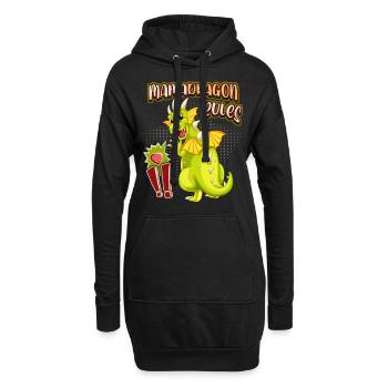 Mama-Drache, Mamadragon, lustiger Muttertag Spruch - Hoodie-Kleid - Schwarz - Vorne