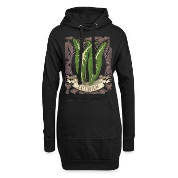 Calladium Lemaireanum vintage botanische Blätter - Hoodie-Kleid - Schwarz - Vorne