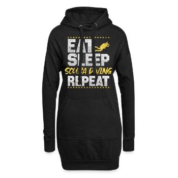 Plongée Manger Dormir Répéter Snorkeling Hobby Plongée - Sweat-shirt à capuche long Femme - noir - Devant