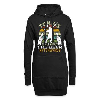 Tennis, bière avec coucher de soleil vintage drôle de dicton - Sweat-shirt à capuche long Femme - noir - Devant