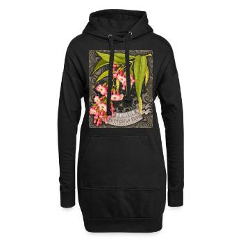 Schmetterlingsflieder alte botanische Illustration - Hoodie-Kleid - Schwarz - Vorne