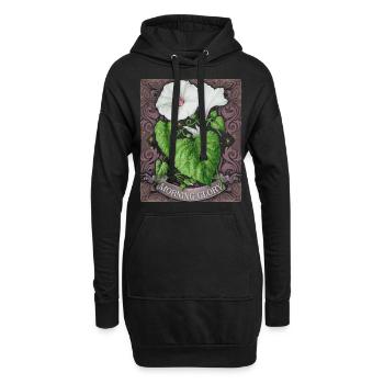 Ackerwinde, Winde, vintage botanische Illustration - Hoodie-Kleid - Schwarz - Vorne