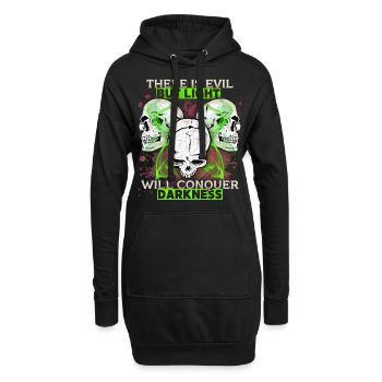Comic Totenkopf Skull Motivation Spruch - Hoodie-Kleid - Schwarz - Vorne