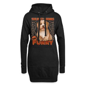 Bichon Chien havanais, aquarelle vintage, chien de race - Sweat-shirt à capuche long Femme - noir - Devant