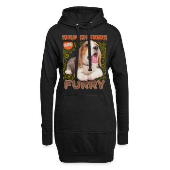 Beagle-Hund, Beagle-Welpe, vintage Aquarell Spruch - Hoodie-Kleid - Schwarz - Vorne