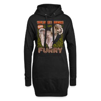 Pudel, Königspudel vintage Illustration Hund - Hoodie-Kleid - Schwarz - Vorne